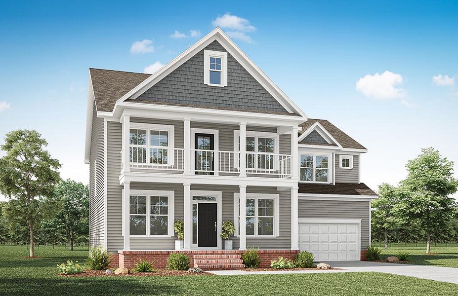 Representative exterior photo of a completed home built from the Colfax by Eastwood Homes in Hillcrest Grove, Wendell, NC (Image 7).