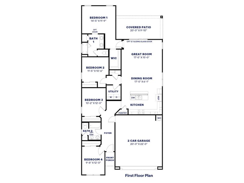 2D floor plan layout for the Palo Verde by D.R. Horton in Apache Farms, Buckeye, AZ (Image 5). 2D floor plan layout for the Palo Verde by D.R. Horton in Apache Farms, Buckeye, AZ (Image 5).