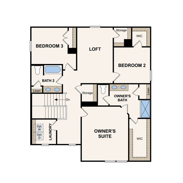 2D floor plan layout of this home in Canebrake at Hickory Hills, Old Hickory, TN (Image 4).