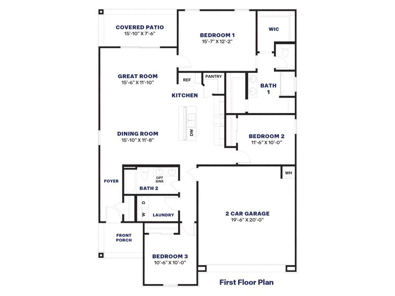 2D floor plan layout for the Camden by D.R. Horton in Sorrento, Maricopa, AZ (Image 5). 2D floor plan layout for the Camden by D.R. Horton in Sorrento, Maricopa, AZ (Image 5).