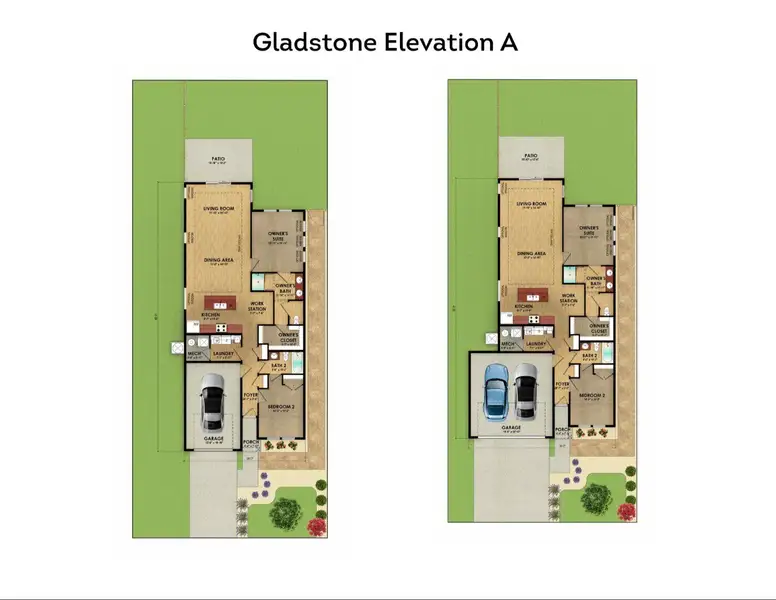 2D floor plan layout for the Gladstone by Epcon Communities in Chipeta Hollows, Grand Junction, CO (Image 3).