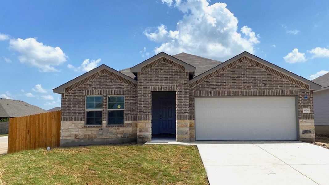 Front exterior of a new home in The Terrace, Temple, TX, highlighting curb appeal (Image 1). Front exterior of a new home in The Terrace, Temple, TX, highlighting curb appeal (Image 1).