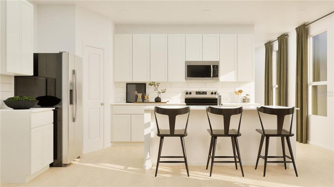 Furnished interior view inside a new home in Wellness Ridge: Eventide Collection, Clermont (Image 11). Furnished interior view inside a new home in Wellness Ridge: Eventide Collection, Clermont (Image 11).