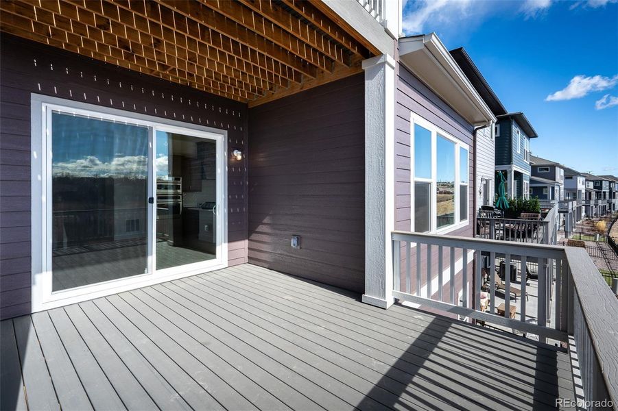 Exterior details and patio area of a home in Trailside at Cottonwood Creek, Colorado Springs (Image 26).