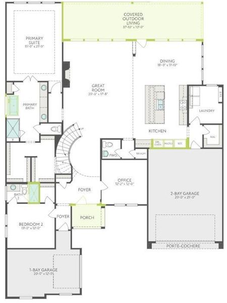 2D floor plan layout of this home in Harvest Green, Richmond, TX (Image 4).