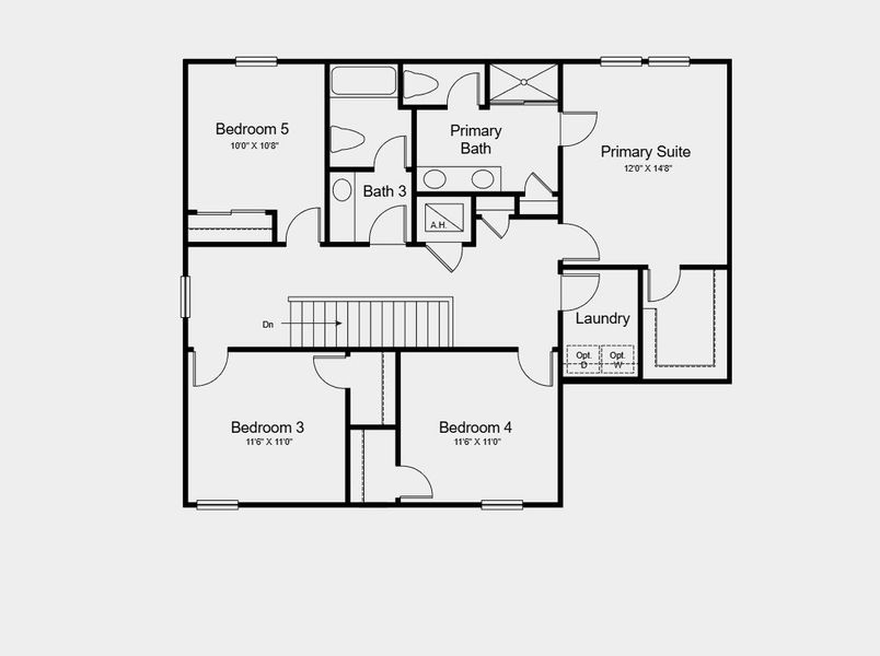 2D floor plan layout for the Azalea by Taylor Morrison in Waterstone, Groveland, FL (Image 5).