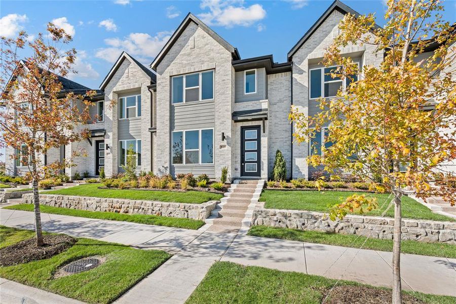Front exterior of a new home in Talia, Mesquite, TX, highlighting curb appeal (Image 2).