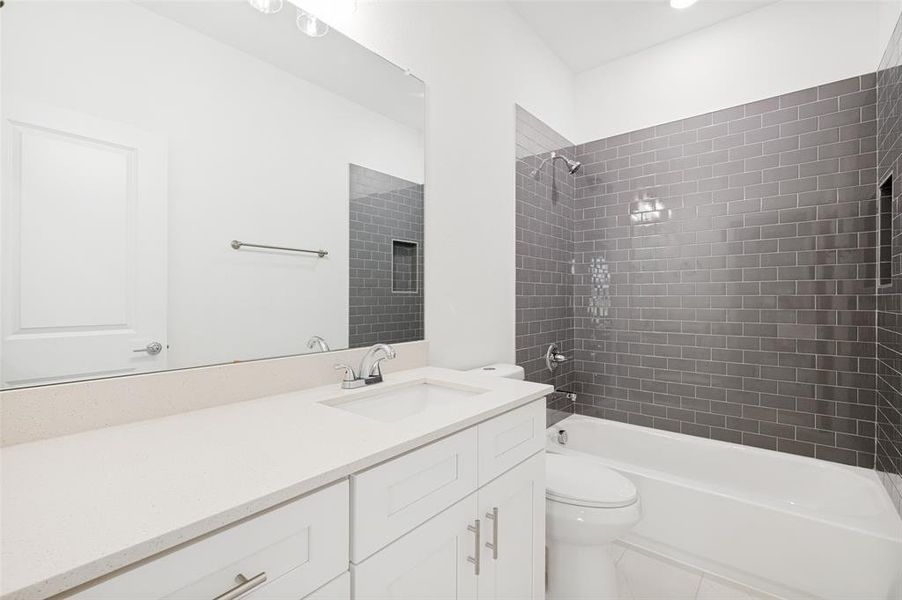 Furnished interior view inside a new home in , The Colony (Image 25).