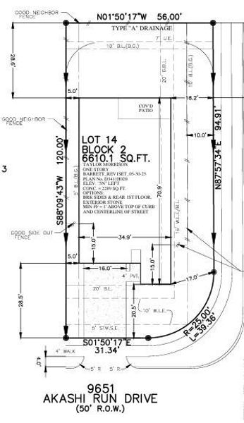 9651 Akashi Run Drive preliminary plot plan 9651 Akashi Run Drive preliminary plot plan