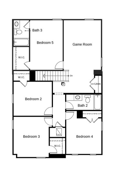 2D floor plan layout of this home in Sonterra - Cool Water, Jarrell, TX (Image 4).