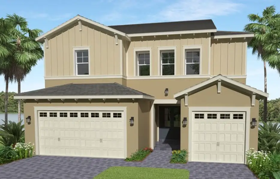 Representative exterior photo of a completed home built from the Birchwood by Minto Communities in Westlake, Loxahatchee, FL (Image 4). Representative exterior photo of a completed home built from the Birchwood by Minto Communities in Westlake, Loxahatchee, FL (Image 4).