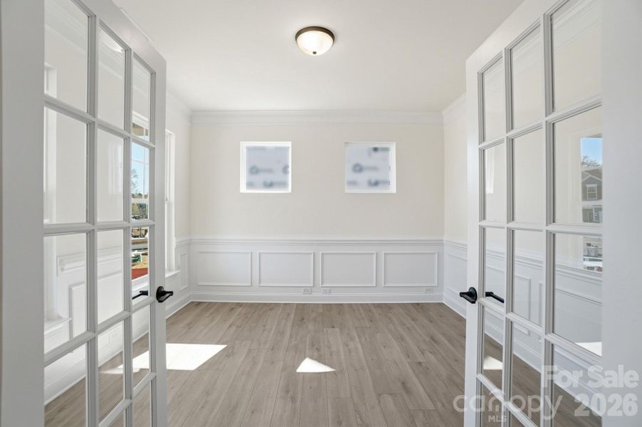 Office with french doors