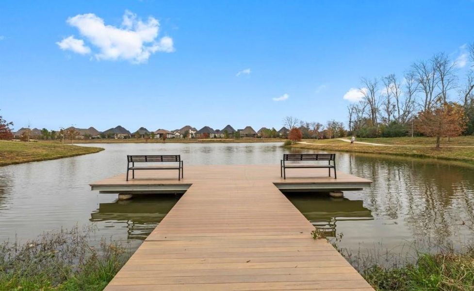 Relax on peaceful lakeside docks, an ideal spot to unwind, enjoy nature, or watch the sunset over the water.
