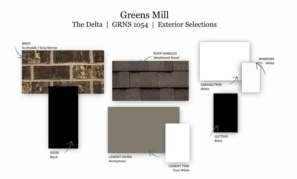 Sample of building materials used in homes in The Landing at Greens Mill, Columbia (Image 3). Sample of building materials used in homes in The Landing at Greens Mill, Columbia (Image 3).