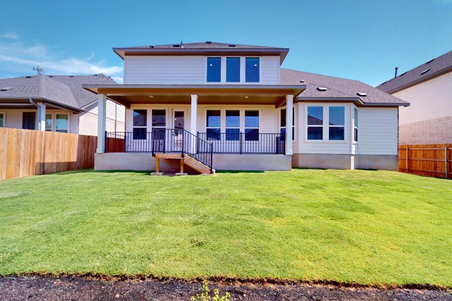 Exterior details and patio area of a home in Edgewood, Leander (Image 3).