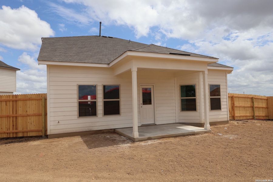 Exterior details and patio area of a home in Verano Farms, Von Ormy (Image 3).