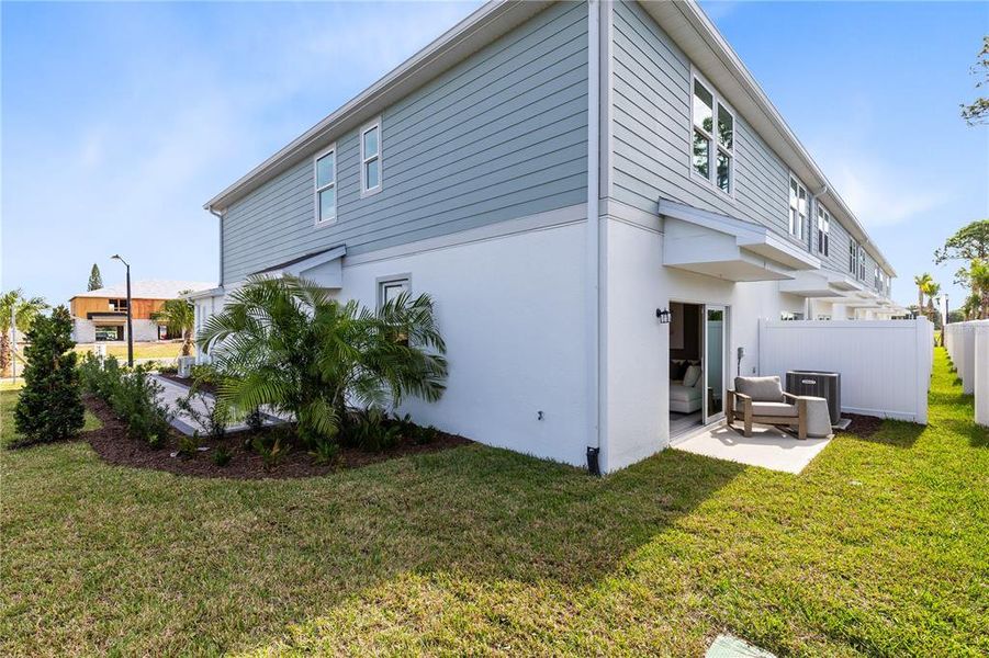 Exterior details and patio area of a home in Harbor Square, Palm Bay (Image 3). Exterior details and patio area of a home in Harbor Square, Palm Bay (Image 3).