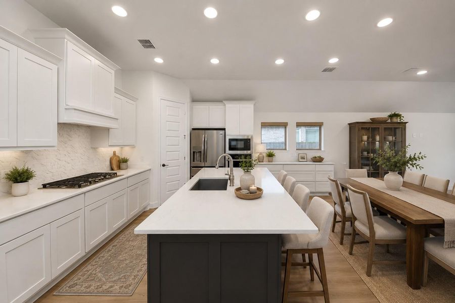 *VIRTUALLY STAGED* Kitchen with island, upgraded built in cabinets