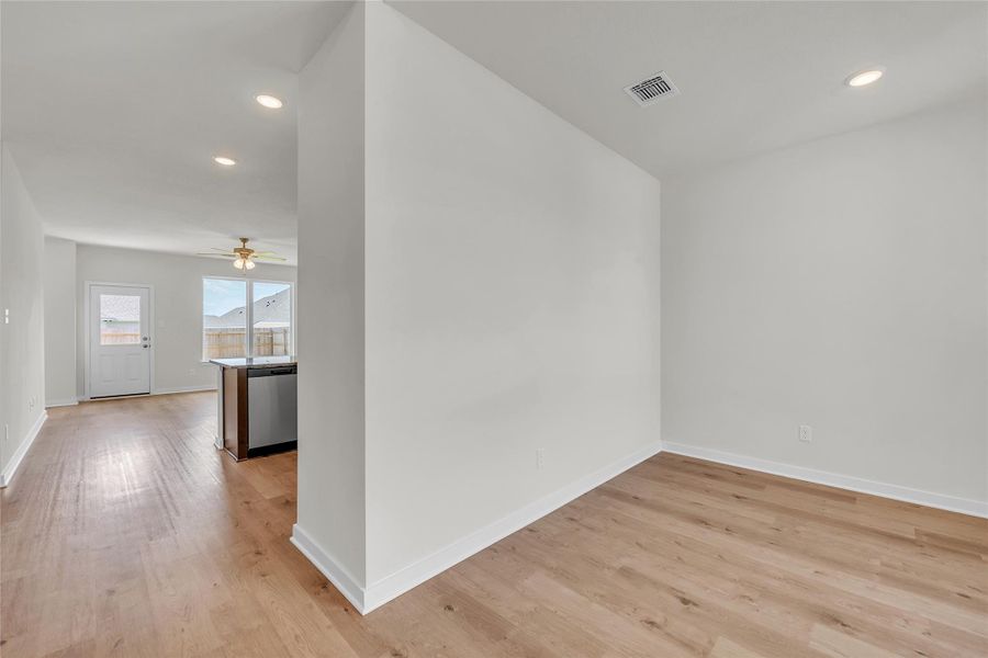 Spare room featuring recessed lighting and light wood-style flooring Spare room featuring recessed lighting and light wood-style flooring