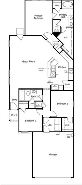 2D floor plan layout of this home in Sunterra, Katy, TX (Image 4).