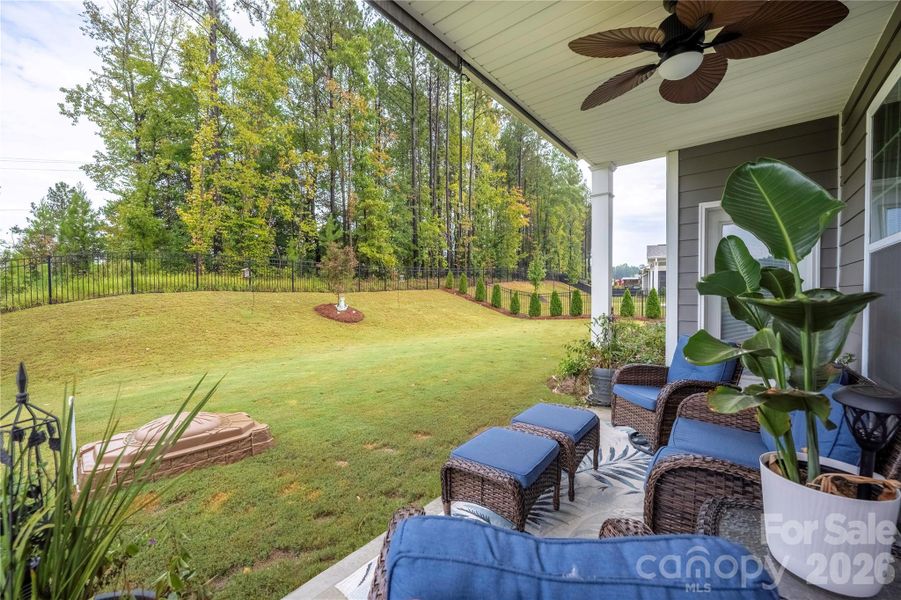 Exterior details and patio area of a home in , Troutman (Image 24).