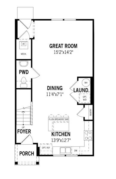 2D floor plan layout of this home in RiverTown - Meadows, St. Johns, FL (Image 3).