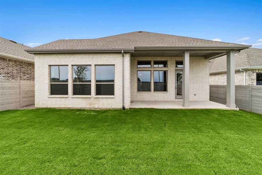 Exterior details and patio area of a home in Painted Tree - Classic Series, McKinney (Image 2). Exterior details and patio area of a home in Painted Tree - Classic Series, McKinney (Image 2).