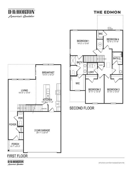 2D floor plan layout of this home in River Landing, Murfreesboro, TN (Image 4).