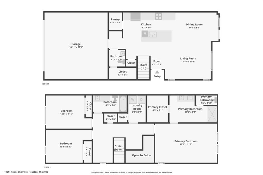 2D floor plan layout of this home in , Missouri City, TX (Image 2).