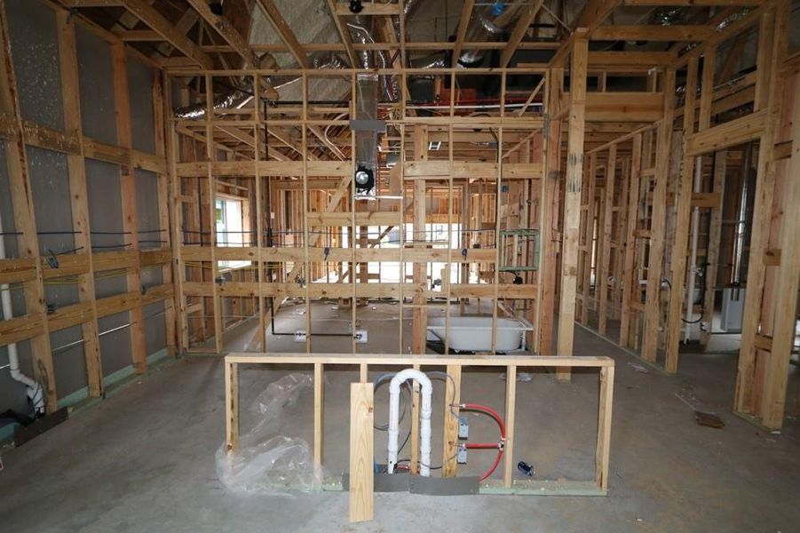 In-progress construction of a new home in Harvest Green 45', Richmond, TX (Image 4).