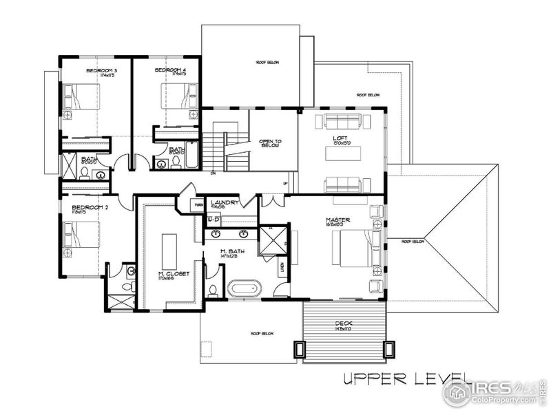 Upper Level w/ 4 en suite bdrms