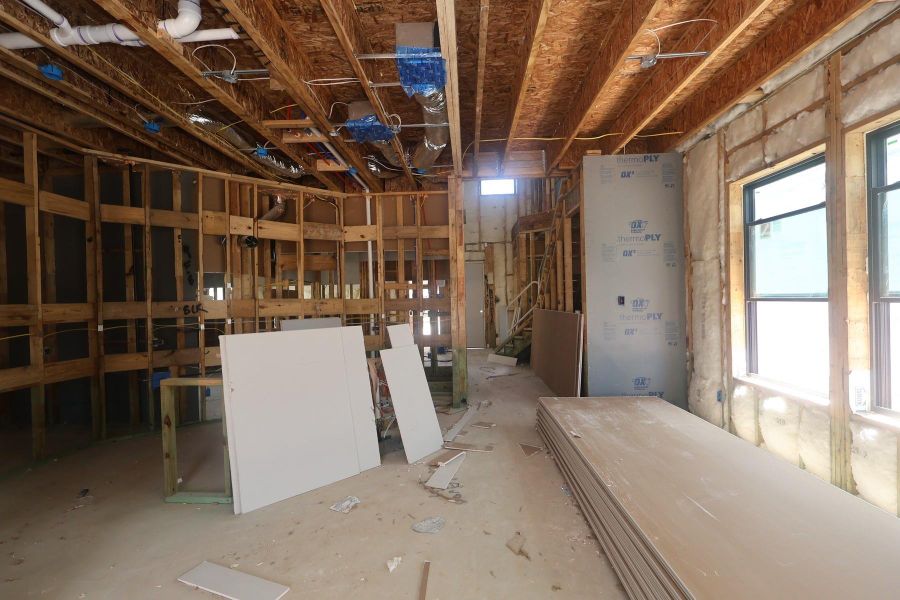 In-progress construction of a new home in The Highlands - Grove Collection, Porter, TX (Image 11).