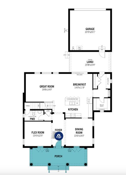 2D floor plan layout for the Marathon by Mattamy Homes in Celebration - Island Village, Celebration, FL (Image 3). 2D floor plan layout for the Marathon by Mattamy Homes in Celebration - Island Village, Celebration, FL (Image 3).
