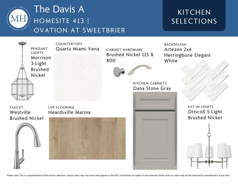 Sample of building materials used in homes in Ovation at Sweetbrier, Durham (Image 5).