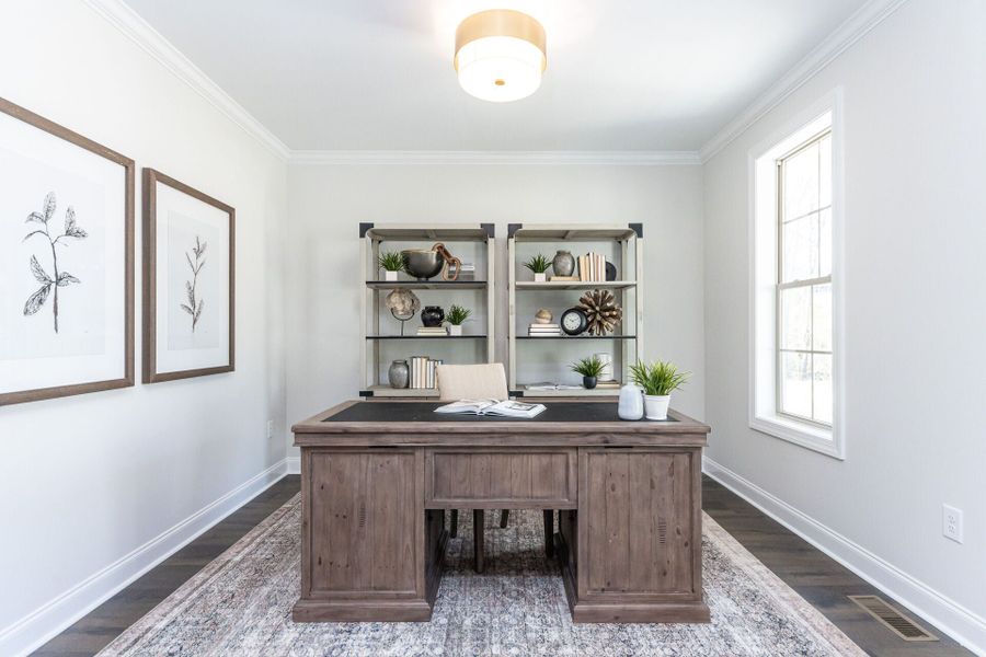 Representative furnished interior of a home built from the Azalea American Farmhouse by Homes by Dickerson in The View, Durham (Image 4).