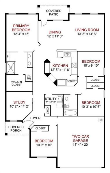 2D floor plan layout of this home in , Fort Worth, TX (Image 3). 2D floor plan layout of this home in , Fort Worth, TX (Image 3).