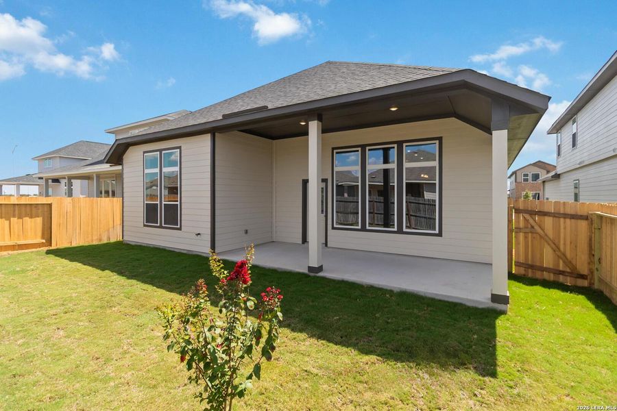 Exterior details and patio area of a home in Cordova Crossing, Seguin (Image 3).