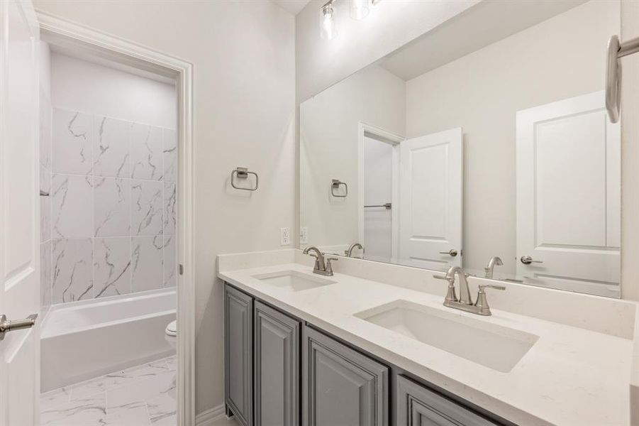 Furnished interior view inside a new home in Union Park Classic 55, Little Elm (Image 10).