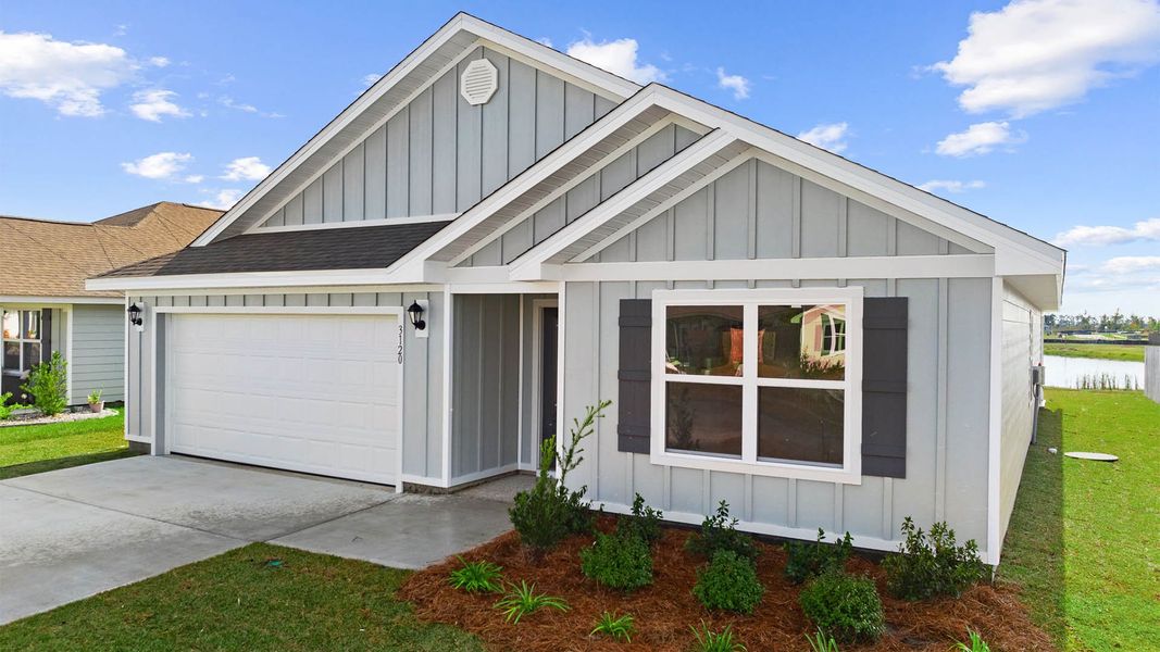 Front exterior of a new home in Park Place, Panama City, FL, highlighting curb appeal (Image 20).
