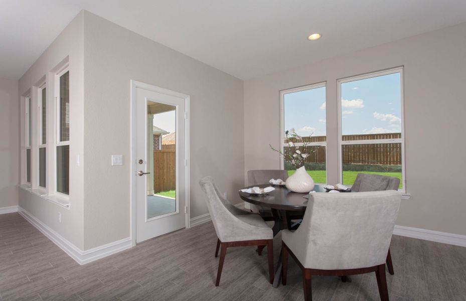 Furnished interior view inside a new home in Ribbonwood, Aubrey (Image 2). Furnished interior view inside a new home in Ribbonwood, Aubrey (Image 2).