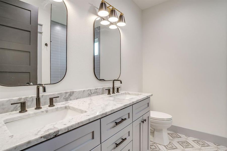 large bathroom with decorative tile large bathroom with decorative tile