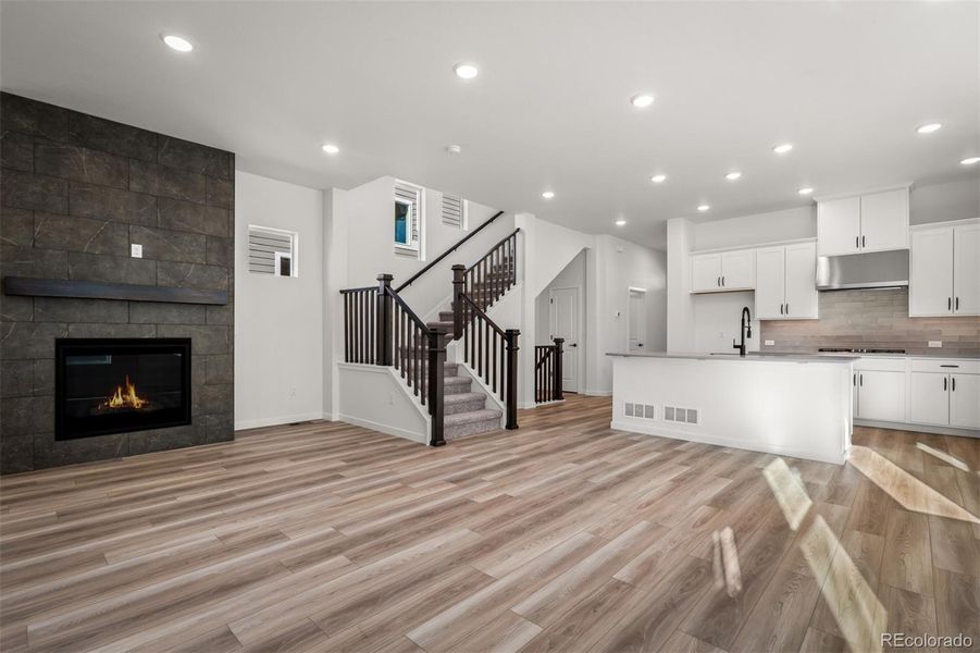 Furnished interior view inside a new home in Revel Crossing at Wolf Ranch – The Outlook Collection, Colorado Springs (Image 6).