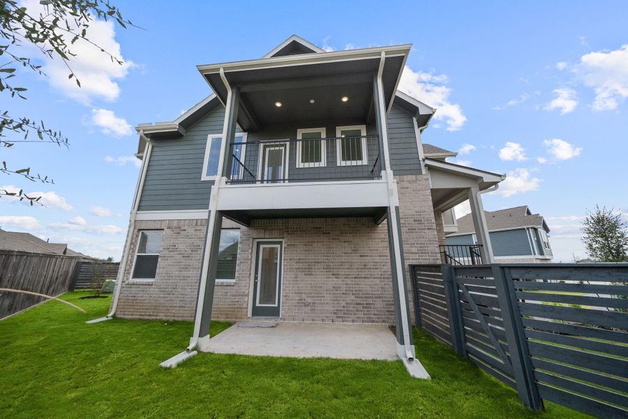 Exterior details and patio area of a home in Bridgeland, Cypress (Image 3). Exterior details and patio area of a home in Bridgeland, Cypress (Image 3).