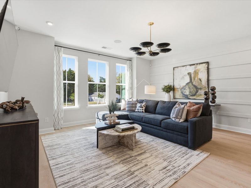 Representative furnished interior of a home built from the Dahlia by Tri Pointe Homes in Bellflower, Charlotte (Image 36).