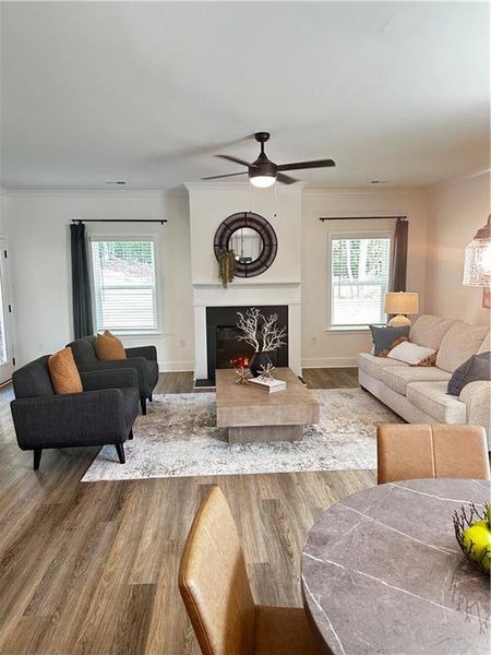 Furnished interior view inside a new home in Mirror Lake at South Harbour, Villa Rica (Image 6). Furnished interior view inside a new home in Mirror Lake at South Harbour, Villa Rica (Image 6).