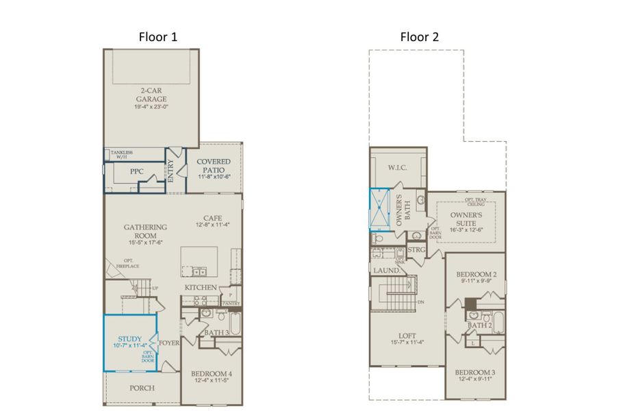 2D floor plan layout of this home in Pinnacle at Legacy Hills, Celina, TX (Image 3).