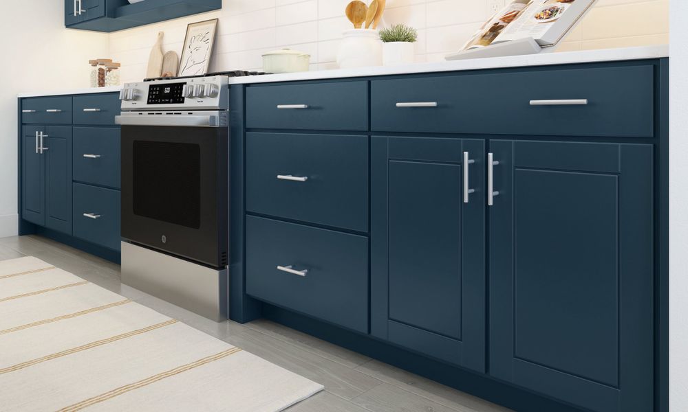 Kitchen with stainless steel appliances