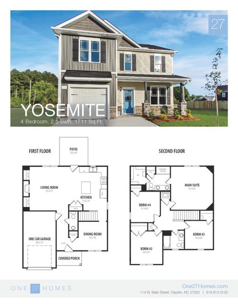 2D floor plan layout for the Yosemite by Solomon Home Builders in Ashcroft, Cleveland, NC (Image 2).