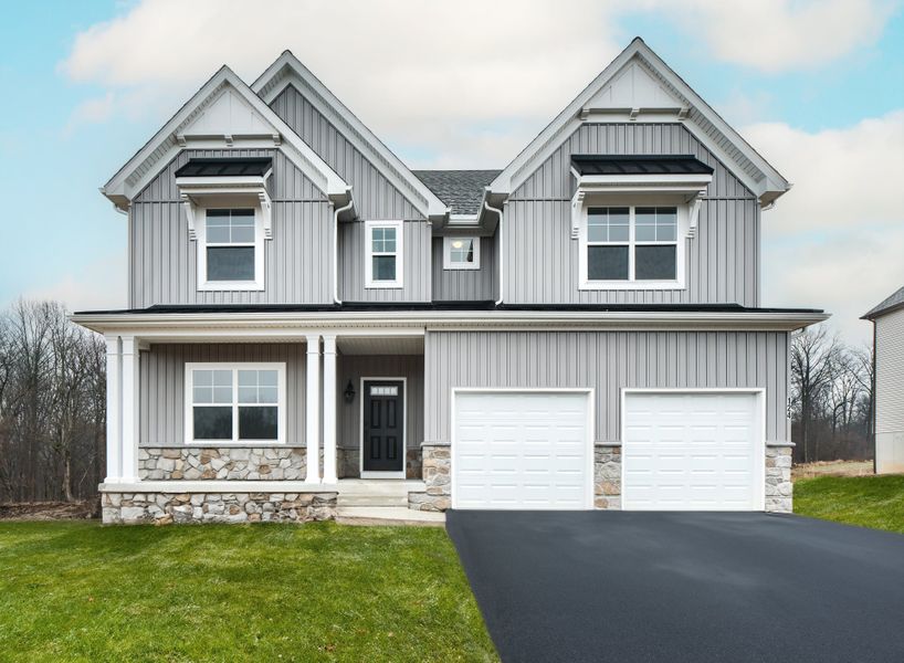 Representative exterior photo of a completed home built from the Savannah by Keystone Custom Homes in The Gables at Handsmill Waterfront, York, SC (Image 13).