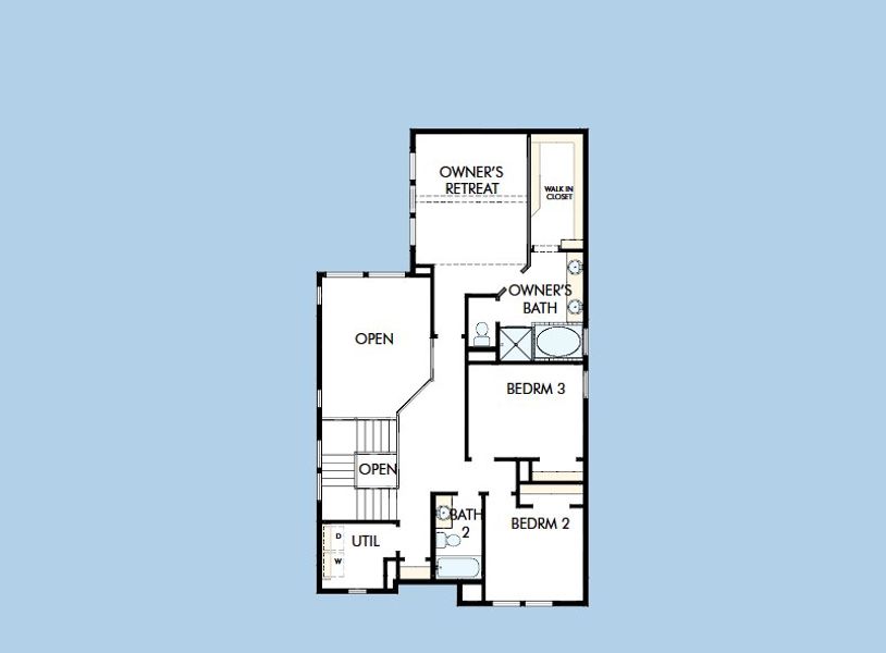 2D floor plan layout for the The Hewlett by David Weekley Homes in Elyson 40', Katy, TX (Image 4). 2D floor plan layout for the The Hewlett by David Weekley Homes in Elyson 40', Katy, TX (Image 4).